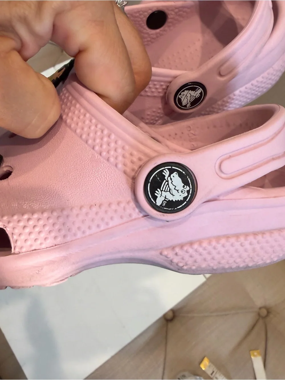 Crocs Kids Pink Clog Shoes with Charms C 13